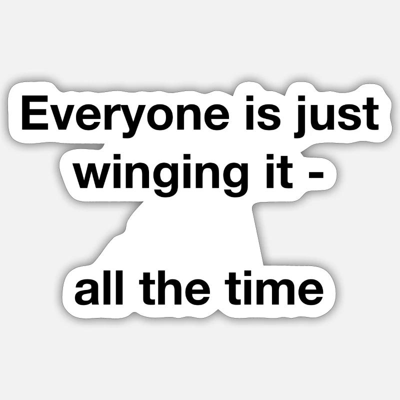 Winging it - Sticker Größe S (10 x 10 cm) - Mattweiß
