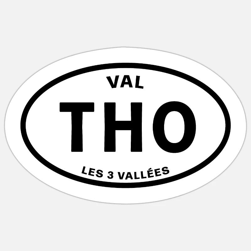 Val Thorens - Sticker taille S (10 x 10 cm) - blanc mat