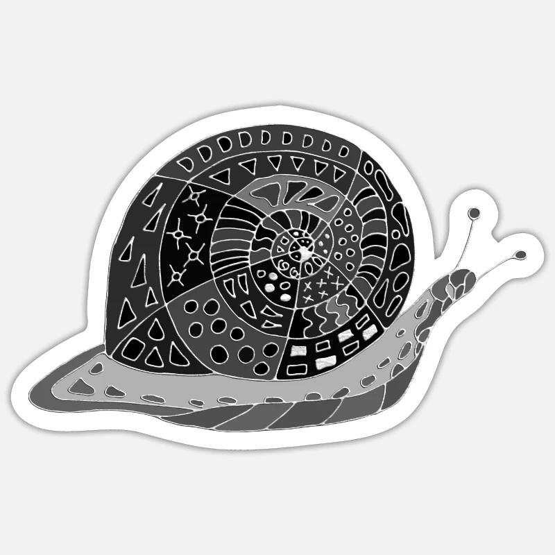 Escargot - Sticker taille S (10 x 10 cm) - blanc mat