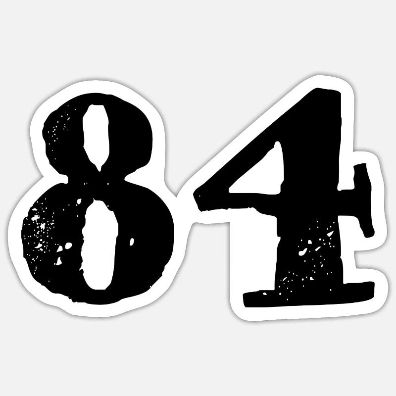 84 number jersey - Sticker size S (10 x 10 cm) - white matte