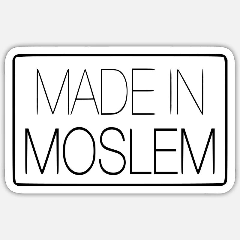 Made in Moslem - Sticker Größe S (10 x 10 cm) - Mattweiß