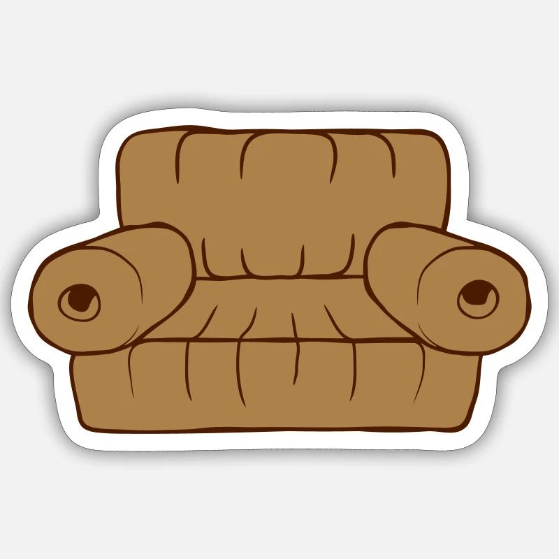 Sofa Couch Wohnzimmer Möbel - Sticker Größe S (10 x 10 cm) - Mattweiß