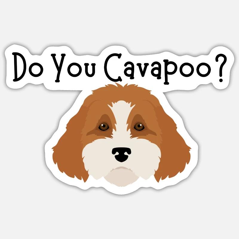 Do You Cavapoo Sticker - Sticker size S (10 x 10 cm) - white matte