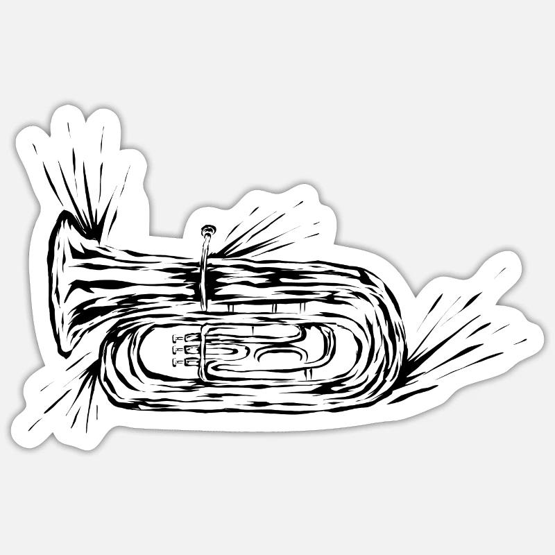 Orchestre de tuba - Sticker taille S (10 x 10 cm) - blanc mat