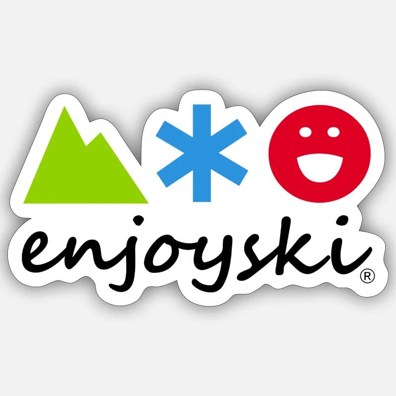 ENJOYSKI 2022 édition noire - Sticker taille S (10 x 10 cm) - blanc mat