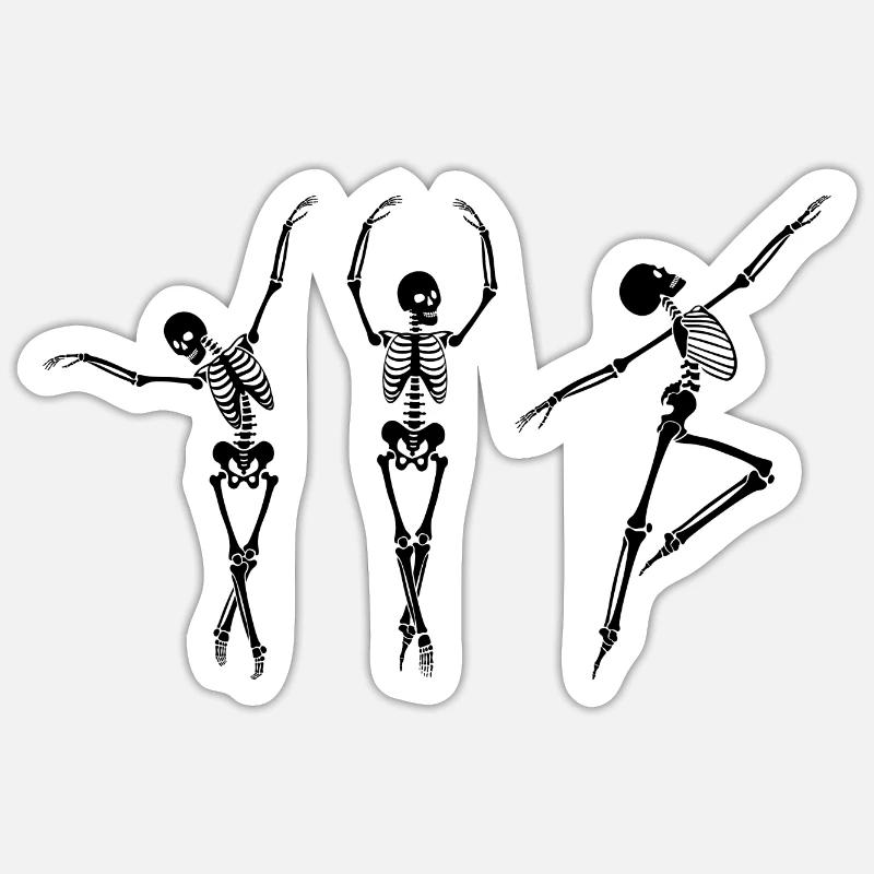 skeleton classical dancer Sticker size S (10 x 10 cm)