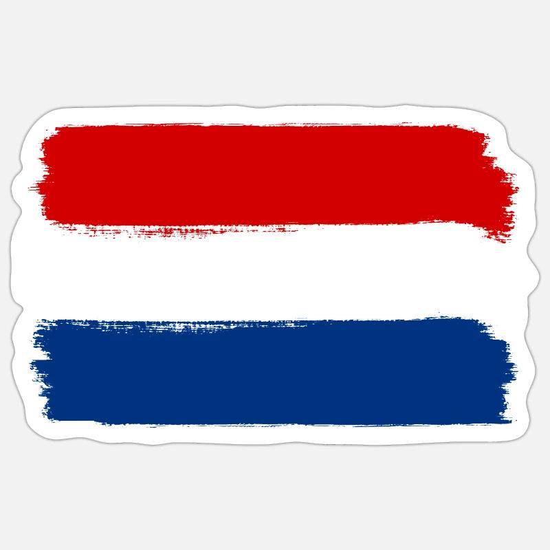 Drapeau hollandais utilisé look - Sticker taille S (10 x 10 cm) - blanc mat