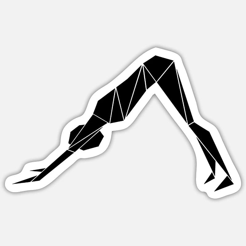 Down Dog - Sticker Größe S (10 x 10 cm) - Mattweiß