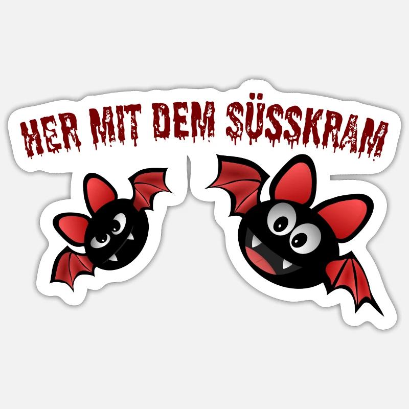 Her mit dem Süsskram Sticker Größe S (10 x 10 cm)