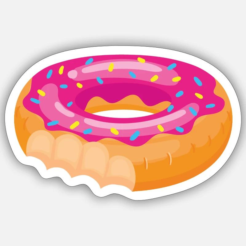 Donuts - Sticker taille S (10 x 10 cm) - blanc mat