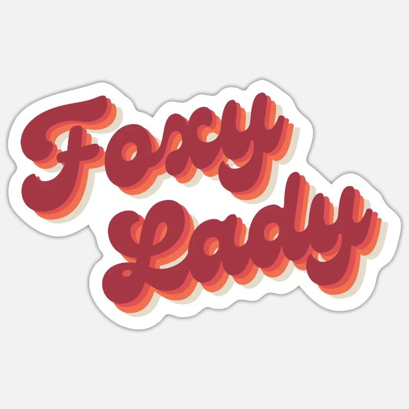 Foxy Lady - Sticker size S (10 x 10 cm) - white matte