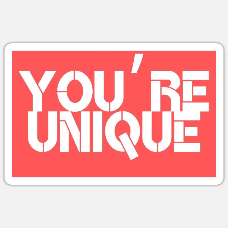 Du bist einzigartig - Sticker Größe S (10 x 10 cm) - Mattweiß
