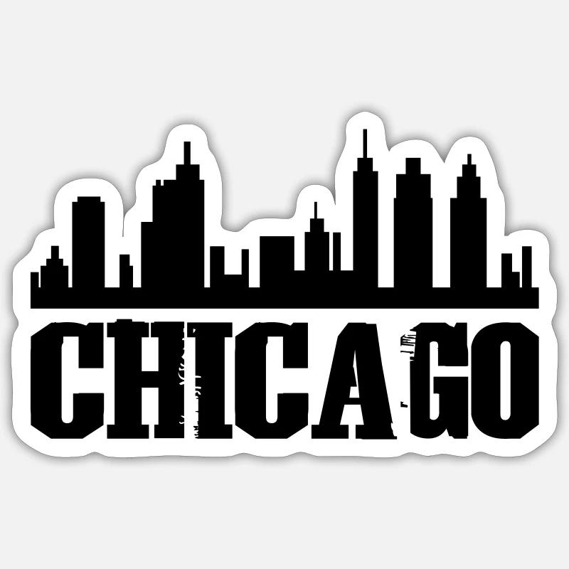 Chicago - Sticker taille S (10 x 10 cm) - blanc mat