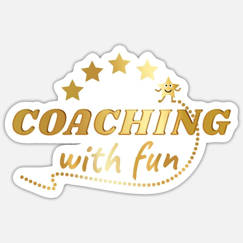coaching avec plaisir - Sticker taille S (10 x 10 cm) - blanc mat