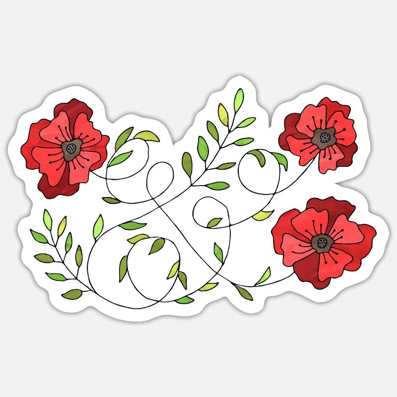 Fleur - Sticker taille S (10 x 10 cm) - blanc mat
