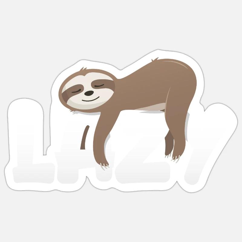 Lazy Sloth Sticker size S (10 x 10 cm)