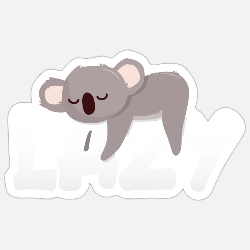 Fauler Koala - Sticker Größe S (10 x 10 cm) - Mattweiß