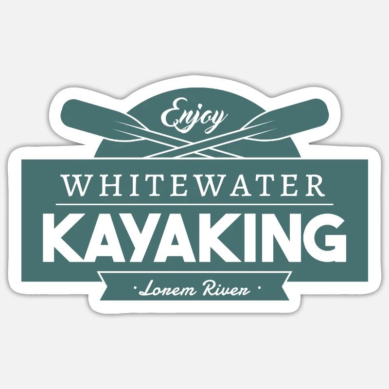 Enjoy Whitewater Kayaking - Sticker Größe S (10 x 10 cm) - Mattweiß