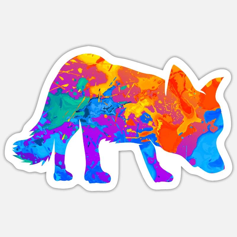 Fox Red Fox Foxes Silhouette Gift Idea Sticker size S (10 x 10 cm)