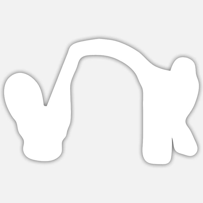pêcheur de toilettes - Sticker taille S (10 x 10 cm) - blanc mat