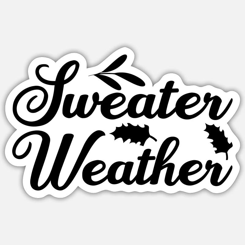 21 chandail météo - Sticker taille S (10 x 10 cm) - blanc mat