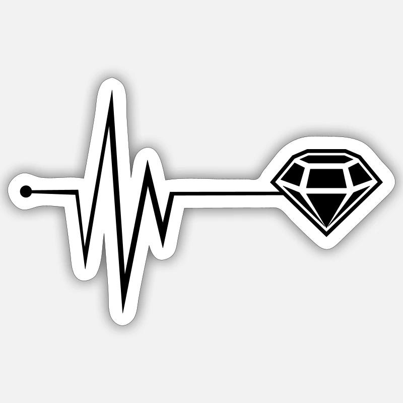 Diamond Icon Pulse - Sticker size S (10 x 10 cm) - white matte