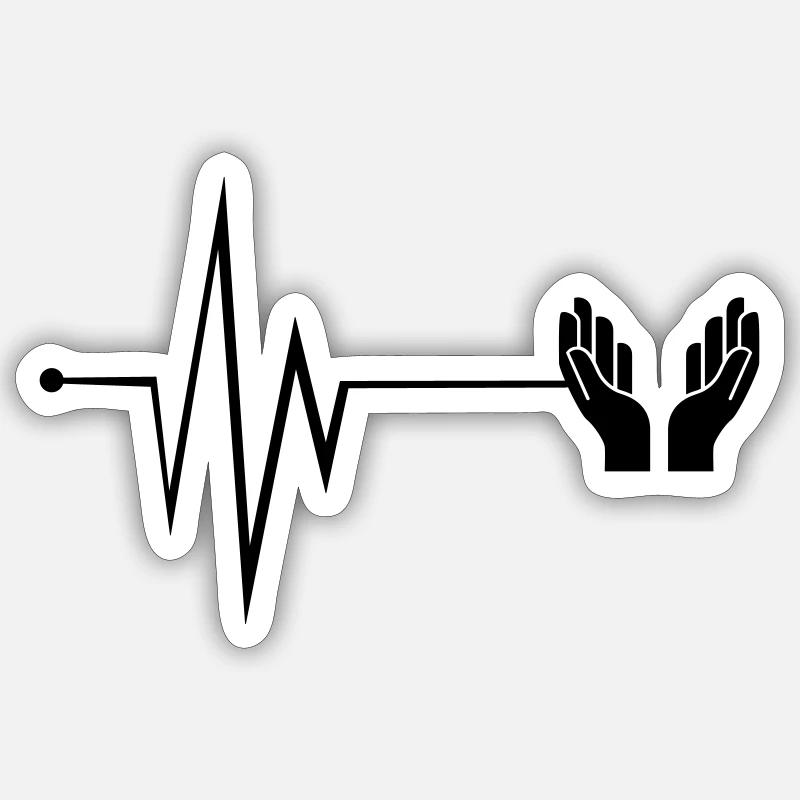 Hände Puls Sticker Größe S (10 x 10 cm)
