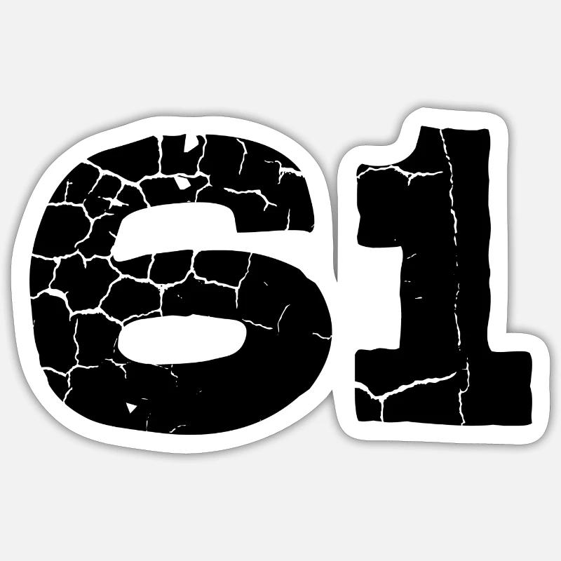 Maillot à 61 chiffres - Sticker taille S (10 x 10 cm) - blanc mat
