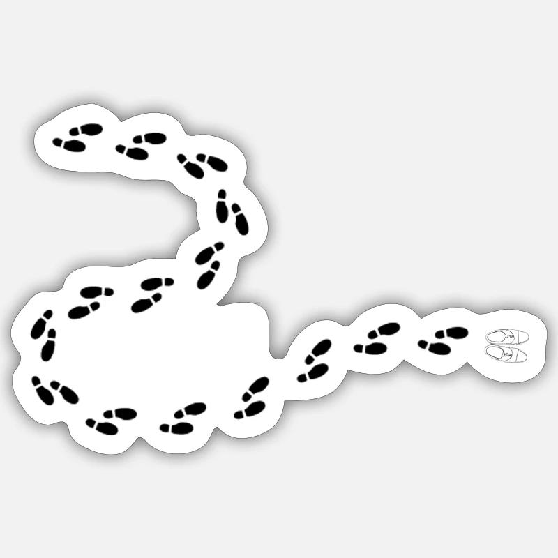 Traces de pas Sticker taille S (10 x 10 cm)