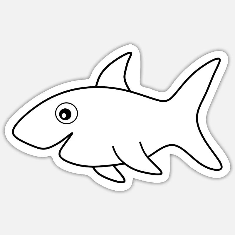 Requin Requins Pêche Poisson Sticker taille S (10 x 10 cm)