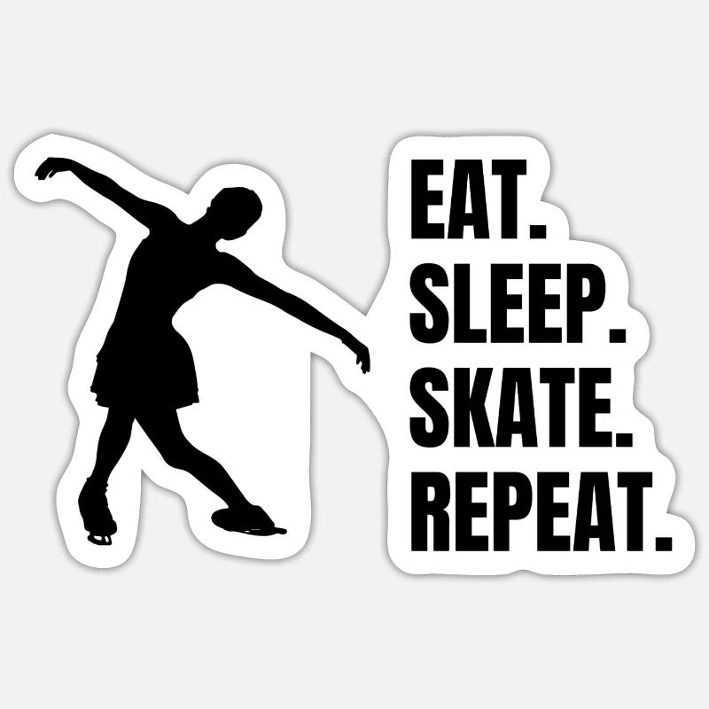 Eiskunstlauf Eiskunstlaufen Schlittschuh Eislauf - Sticker Größe S (10 x 10 cm) - Mattweiß
