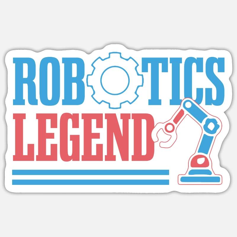 Robots Legend Mechanic Engineer Robotics - Sticker size S (10 x 10 cm) - white matte