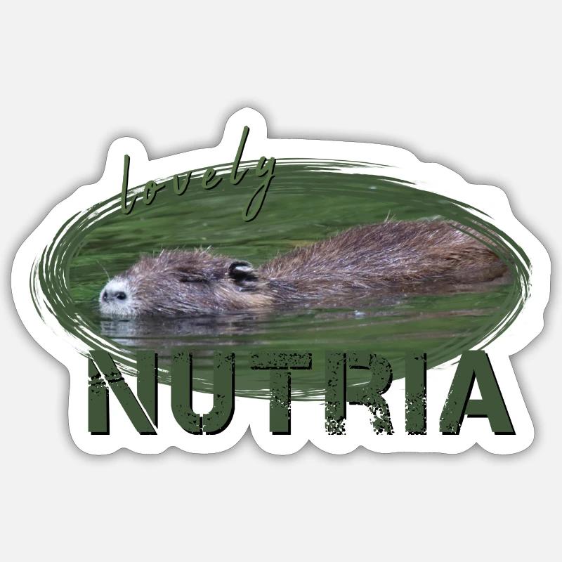 Nutria Biber Biberratte Wasserratte Sticker Größe S (10 x 10 cm)