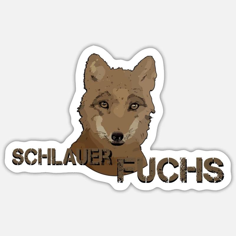 Fuchs schlauer Fuchs - Sticker Größe S (10 x 10 cm) - Mattweiß