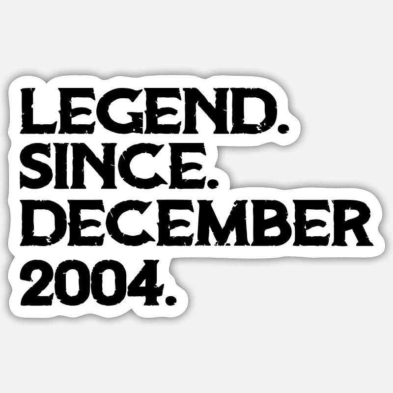 Né en décembre 2004 - Sticker taille S (10 x 10 cm) - blanc mat