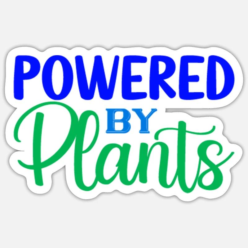 Powered by Plants - Sticker size S (10 x 10 cm) - white matte