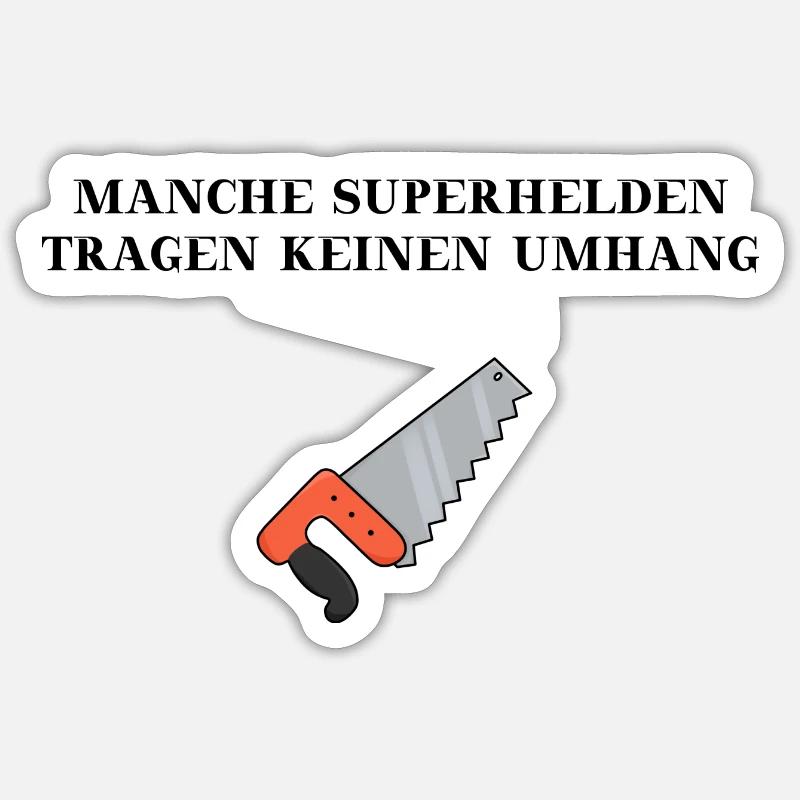 Handwerker Säge Geschenkidee Sticker Größe S (10 x 10 cm)