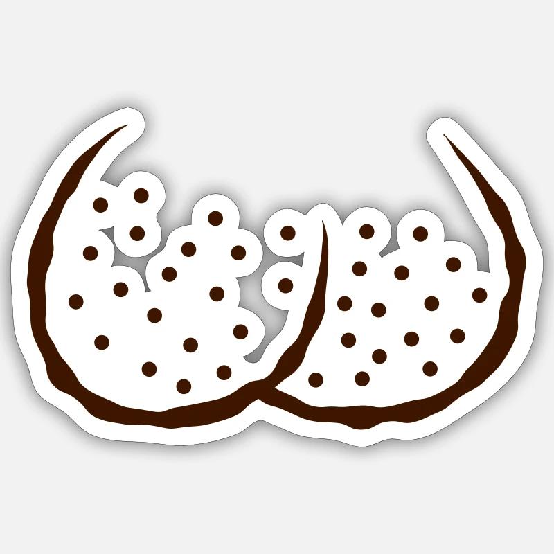 Comic shaved eggs testicles Sticker size S (10 x 10 cm)