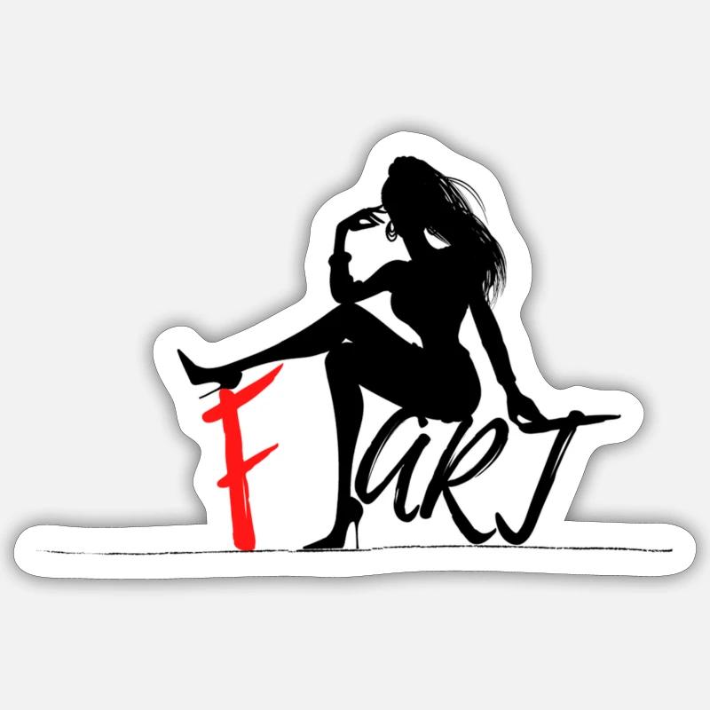 F. Art - Cooler Print - Sticker Größe S (10 x 10 cm) - Mattweiß