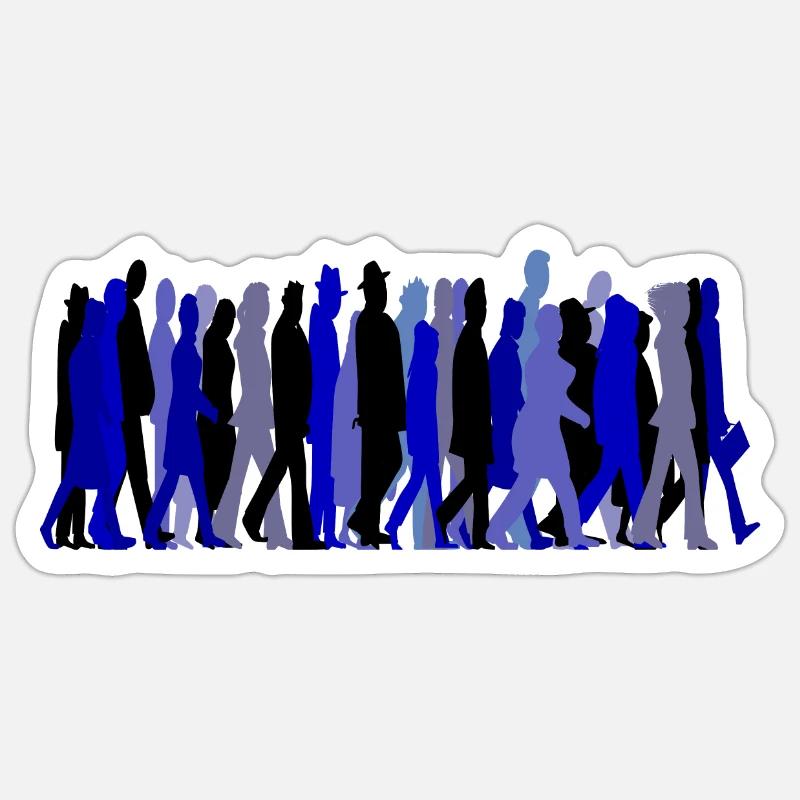 Rauschende Menschenmenge - Sticker Größe S (10 x 10 cm) - Mattweiß