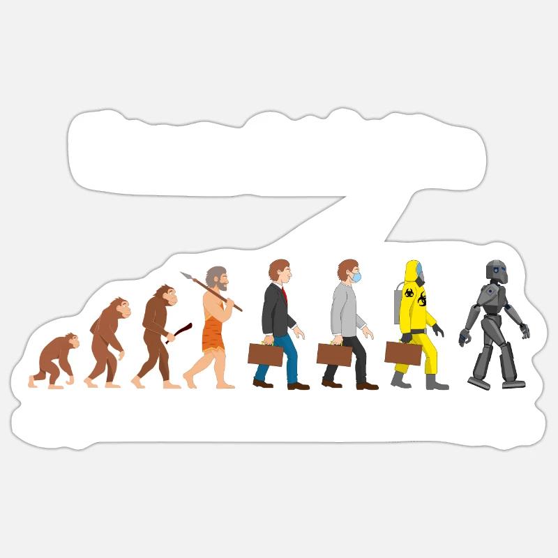 Evolution unsere Zukunft Dunkel - Sticker Größe S (10 x 10 cm) - Mattweiß