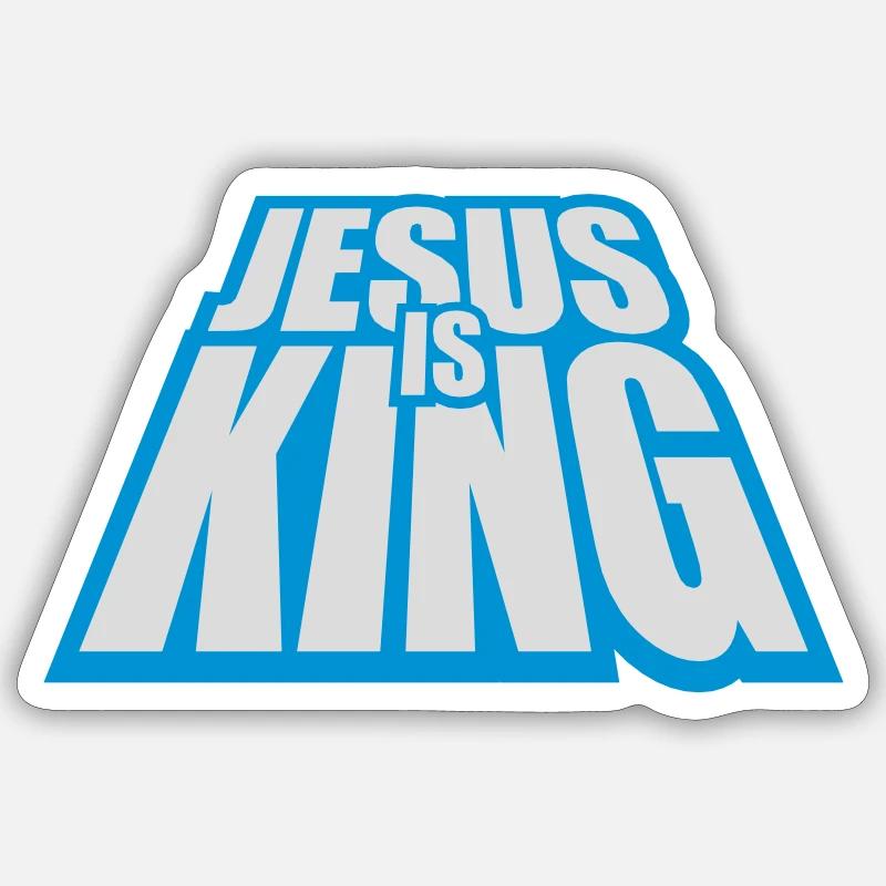 jesus is king Zitat - Sticker Größe S (10 x 10 cm) - Mattweiß