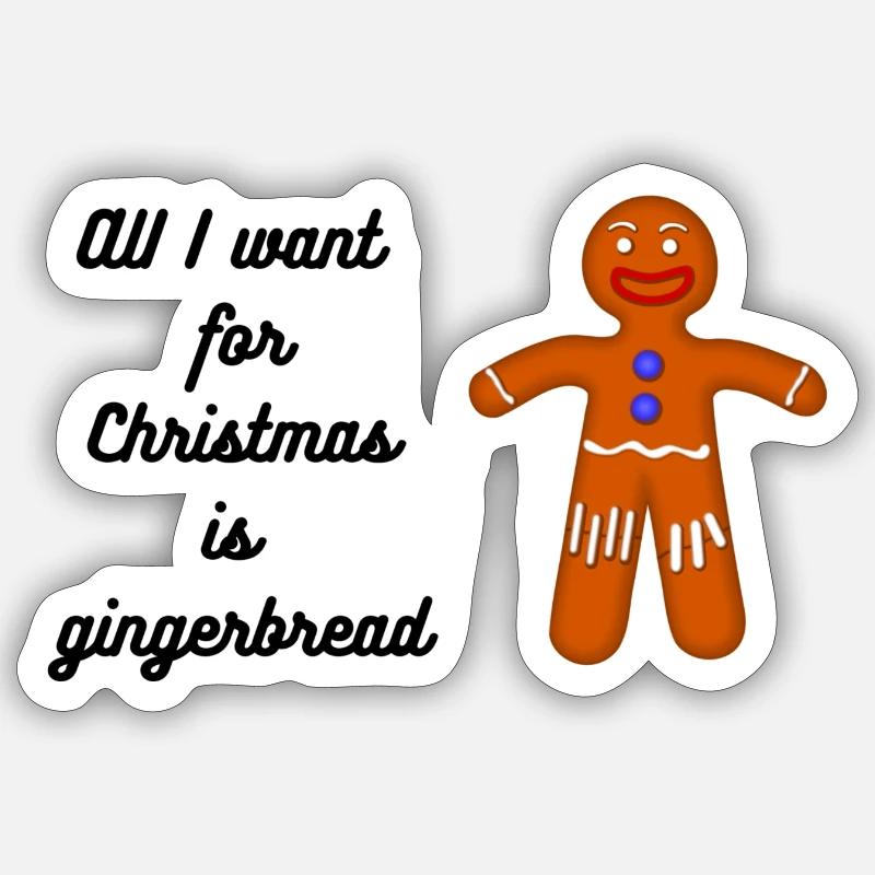 Lebkuchen Weihnachtsdesign, Gingerbread - Sticker Größe S (10 x 10 cm) - Mattweiß