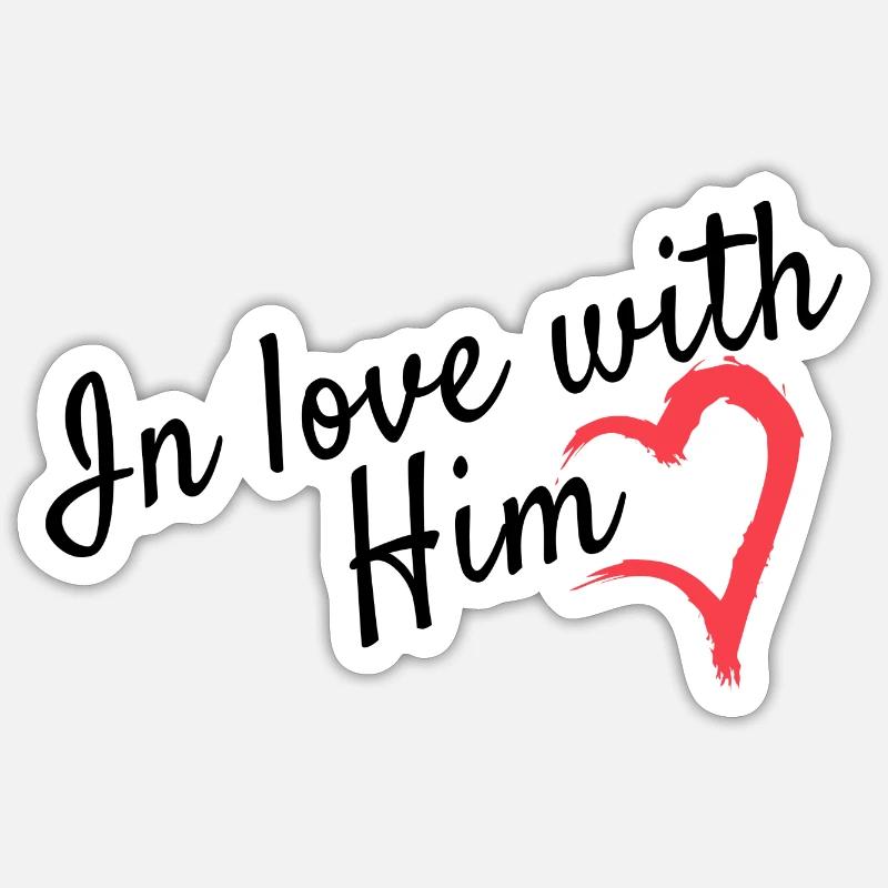 Liebe Partnerlook - Sticker Größe S (10 x 10 cm) - Mattweiß