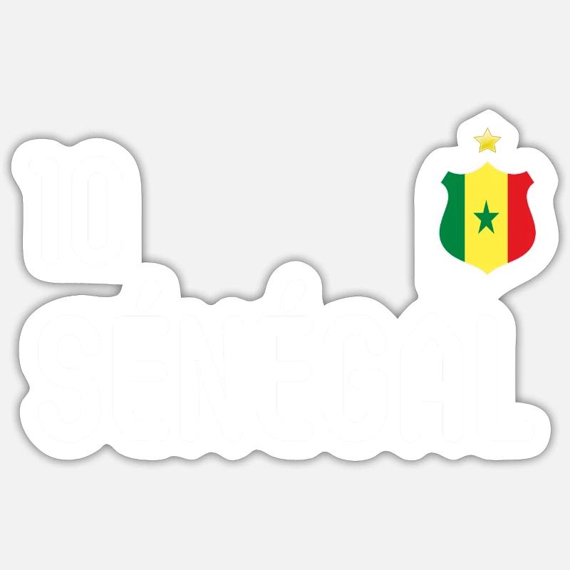 Equipe du Sénégal - Sticker taille S (10 x 10 cm) - blanc mat