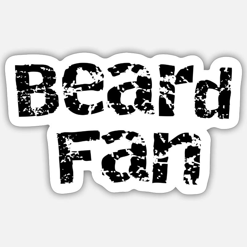 Beard fan - Sticker size S (10 x 10 cm) - white matte