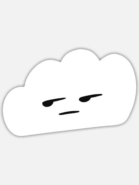 Wolke Cloude - Sticker Größe S (10 x 10 cm) - Mattweiß