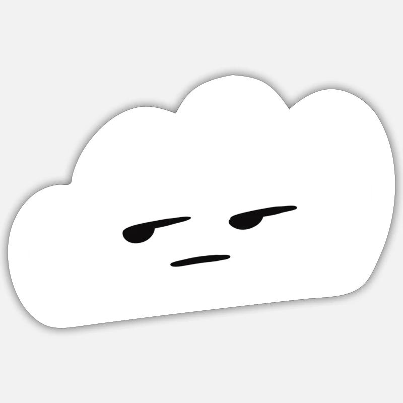 Wolke Cloude - Sticker Größe S (10 x 10 cm) - Mattweiß