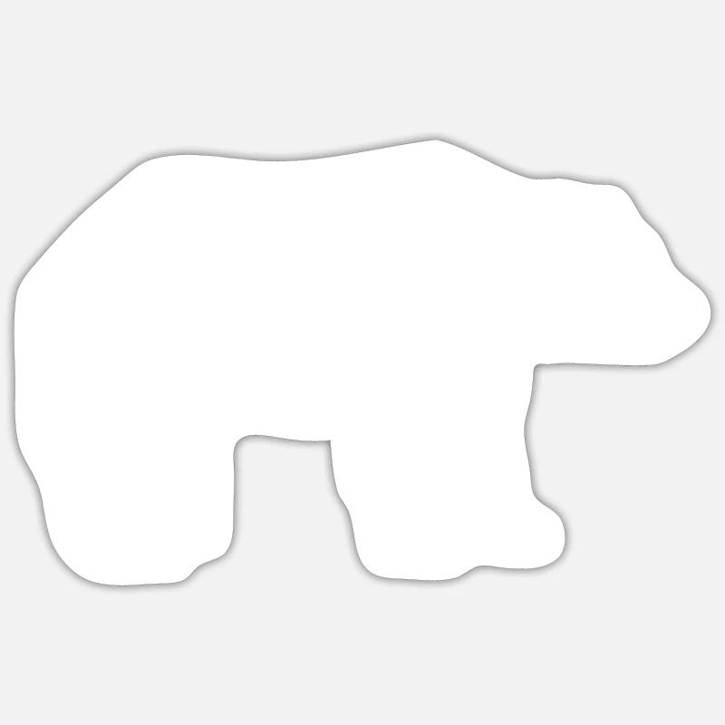 Papa Ours - Sticker taille S (10 x 10 cm) - blanc mat