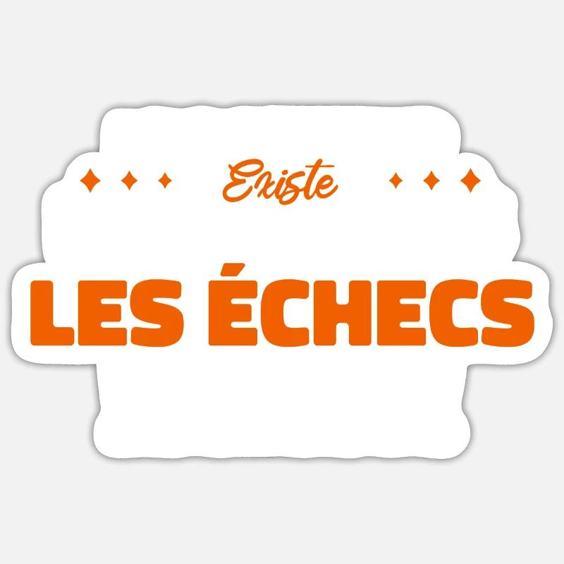 Le Bonheur Existe il Est Dans Les Échecs - Sticker taille S (10 x 10 cm) - blanc mat